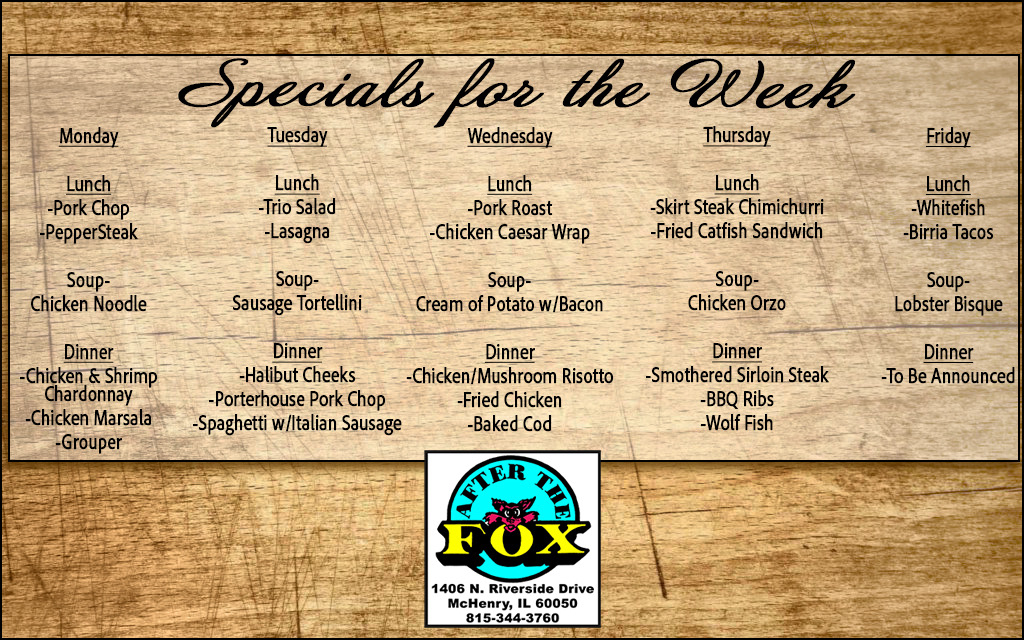 weekly menu